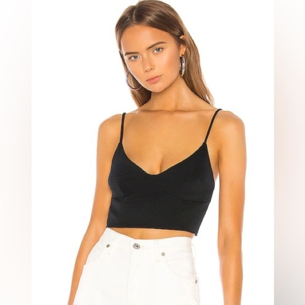 BCBG cropped crepe bustier top